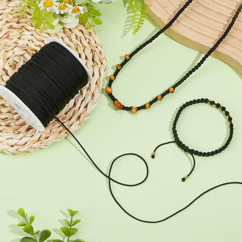 PH PandaHall 110 Yards 1.5mm Black Nylon Cord Wind Chime Cord Replacement Lift Shade Blind String for Windows Roman Rollers Repair Gardening Plant Waist Beading String for Bracelet Lanyard - Image 3